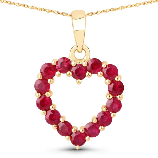 0.43 Carat Genuine Ruby 10K Yellow Gold  Pendant