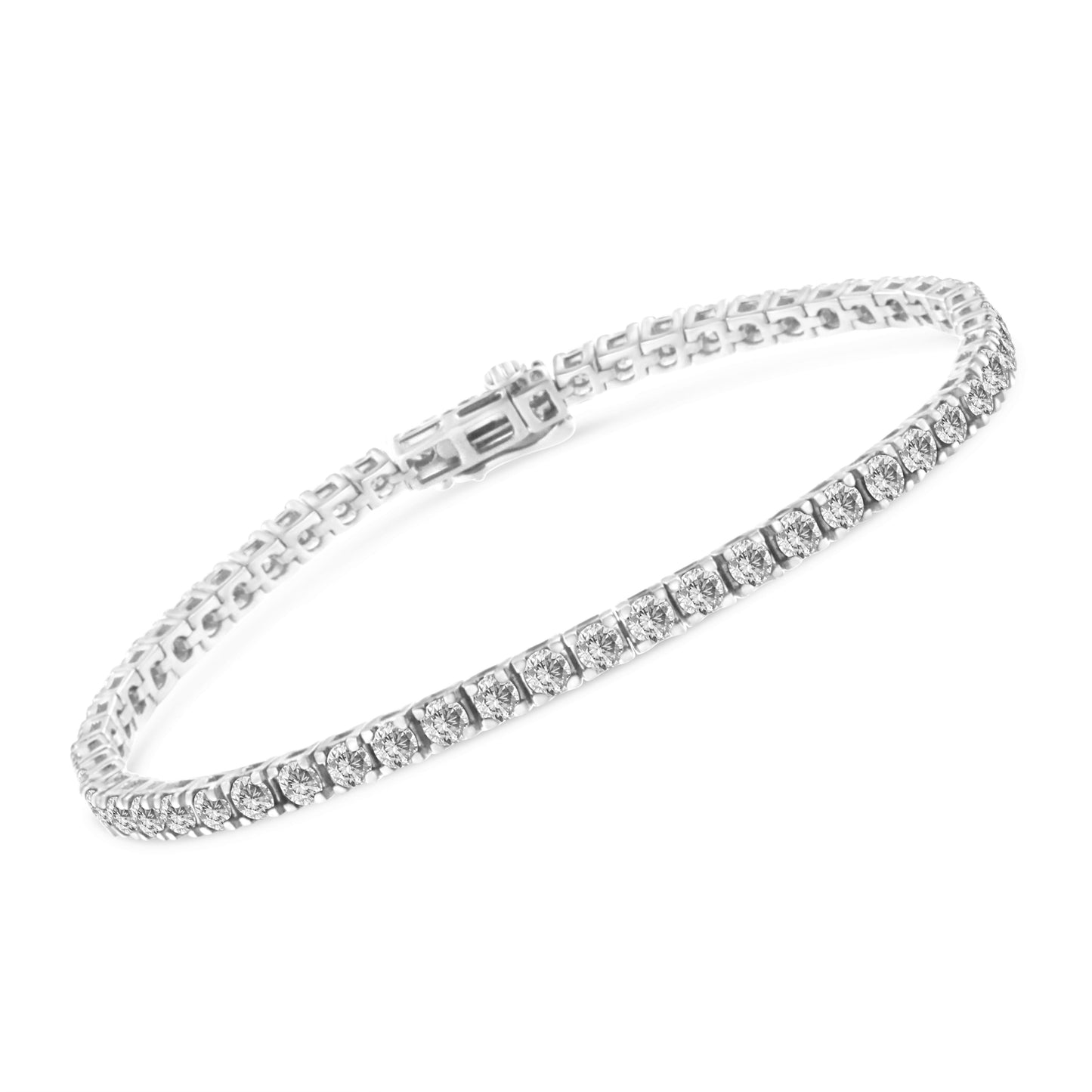 14K White Gold 5.00 Cttw Prong Set Lab Grown Round Diamond Classic Tennis Bracelet (F-G Color, VS2-SI1 Clarity) - 7.25"