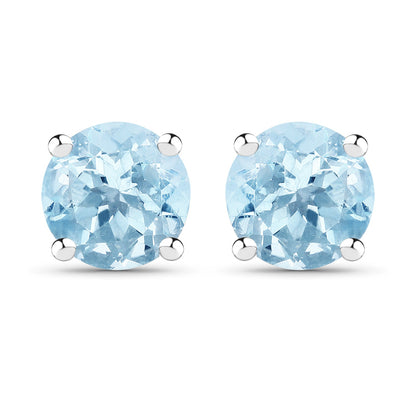 2.10 Carat Genuine Blue Topaz .925 Sterling Silver Earrings