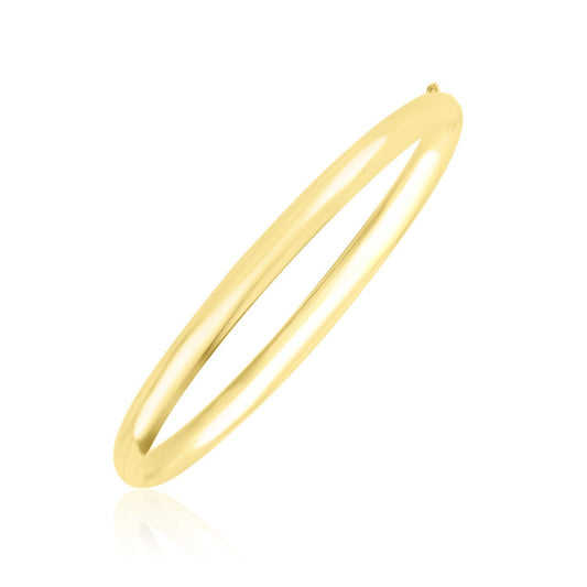 Bracelet jonc bombé brillant en or jaune 10 carats