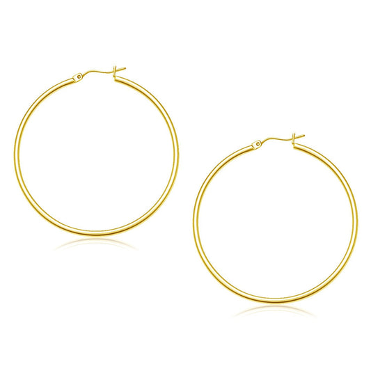 Boucles d'oreilles créoles polies en or jaune 14 carats (45 mm)