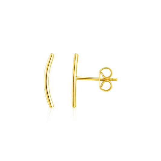 Boucles d'oreilles grimpantes courbées en or jaune 14 carats