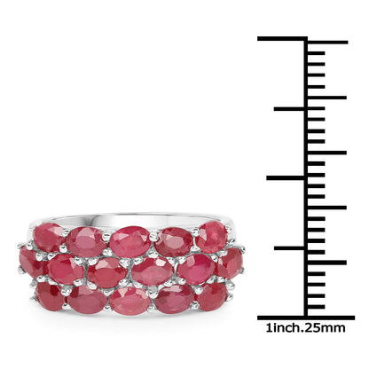 3.52 Carat Genuine Ruby .925 Sterling Silver Ring