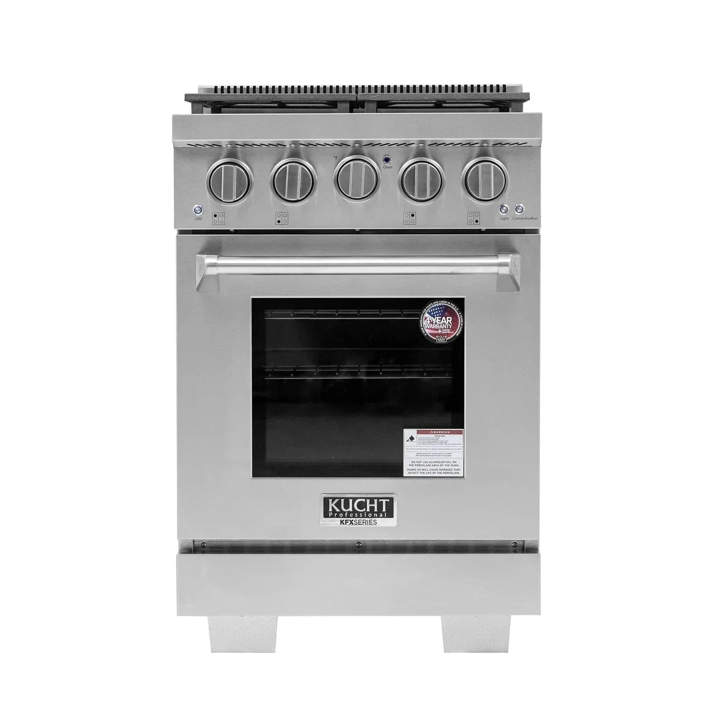 Kucht Professional 24" Liquid Propane Range Stainless Steel, True Simmer Burners, KFX2400X/LP-S