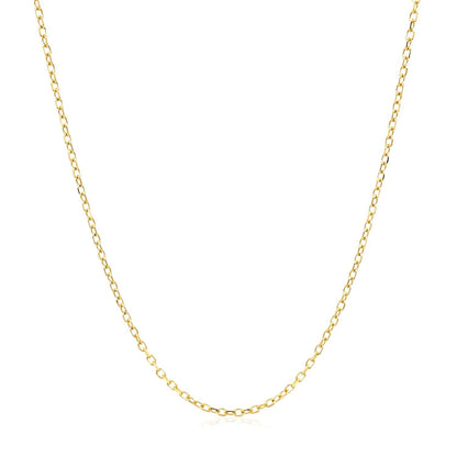 14k Yellow Gold Faceted Cable Link Chain 1.3mm