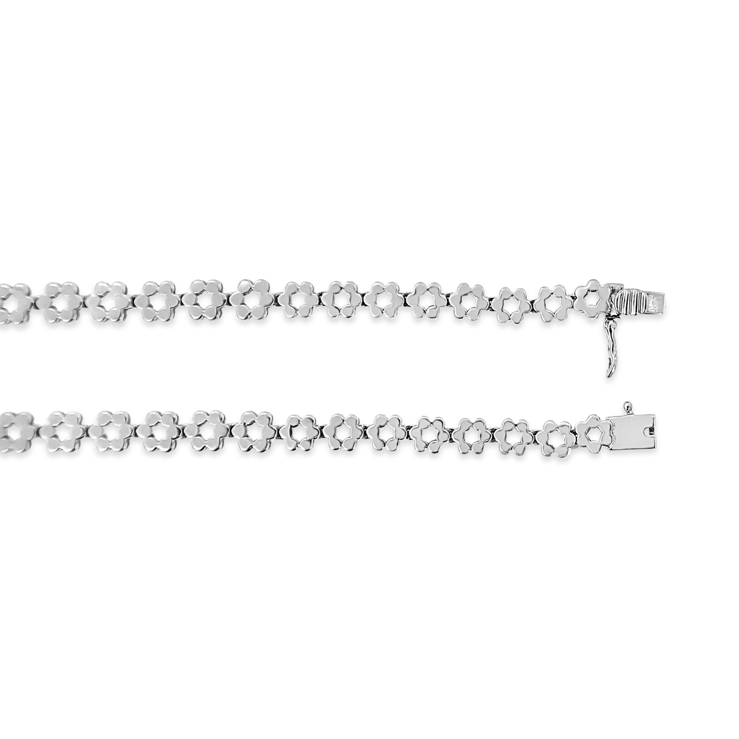 IGI Certified 14K White Gold 8.0 Cttw Pave Set Round-Cut Diamond Cluster Graduating Riviera Statement Necklace (H-I Color, I1 Clarity)