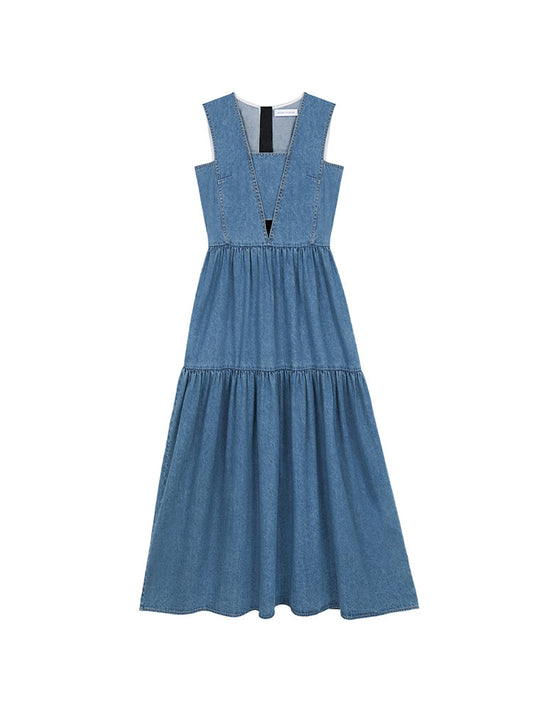 Vestido peto vaquero para mujer
