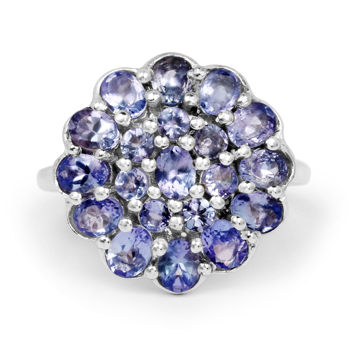 2.70 Carat Genuine Tanzanite .925 Sterling Silver Ring