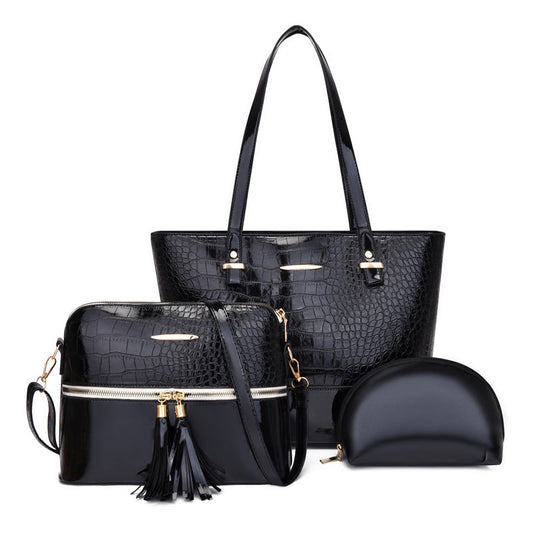 Juego de bolsos de mujer de piel de cocodrilo para madre e hija