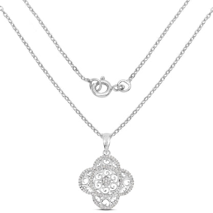 0.57 Carat Genuine White Diamond .925 Sterling Silver Pendant