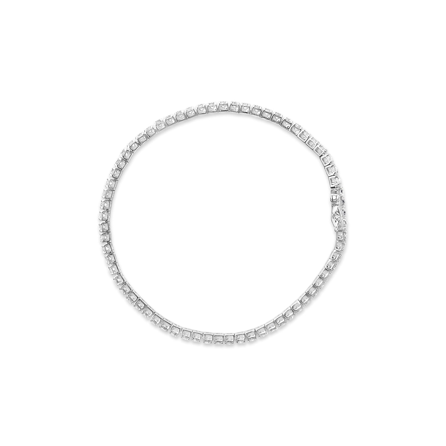 14K White Gold 4.0 Cttw Classic Lab-Grown Diamond Tennis Bracelet (F-G Color, VS2-SI1 Clarity) - 7" Inches