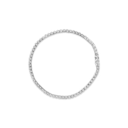 14K White Gold 4.0 Cttw Classic Lab-Grown Diamond Tennis Bracelet (F-G Color, VS2-SI1 Clarity) - 7" Inches