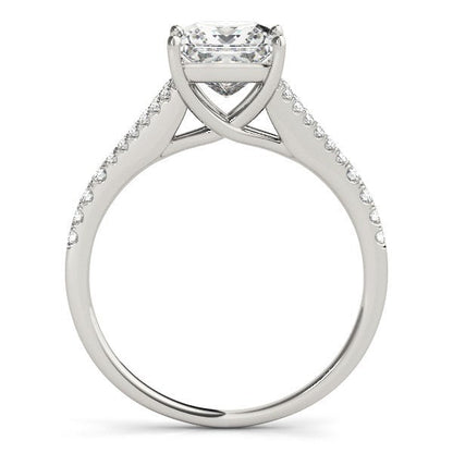 14k White Gold Princess Cut Split Shank Diamond Engagement Ring (1 1/8 cttw)