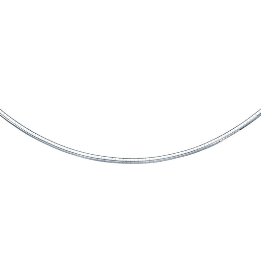 Chaîne en or blanc 14 carats de style Oméga classique (3 mm)