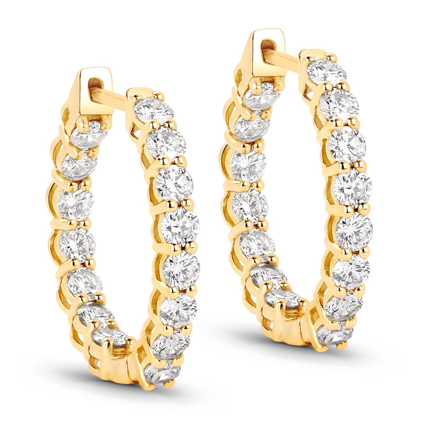 2.04 Carat Genuine Lab Grown Diamond 14K Yellow Gold Earrings