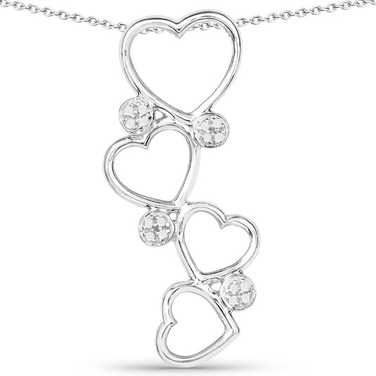 0.07 Carat Genuine White Diamond .925 Sterling Silver Pendant