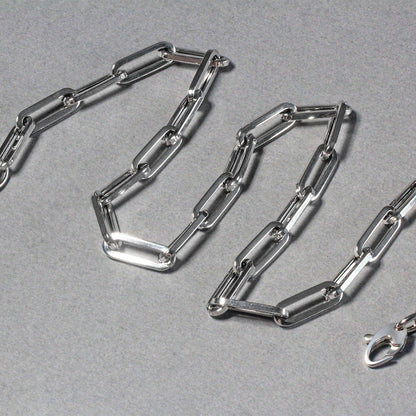 14K White Gold Wide Paperclip Chain (6.1mm)
