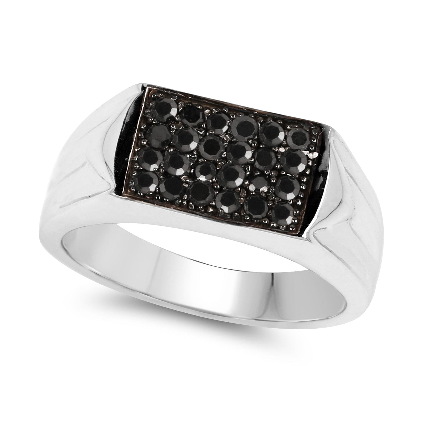 0.42 Carat Genuine Black Diamond .925 Sterling Silver Ring