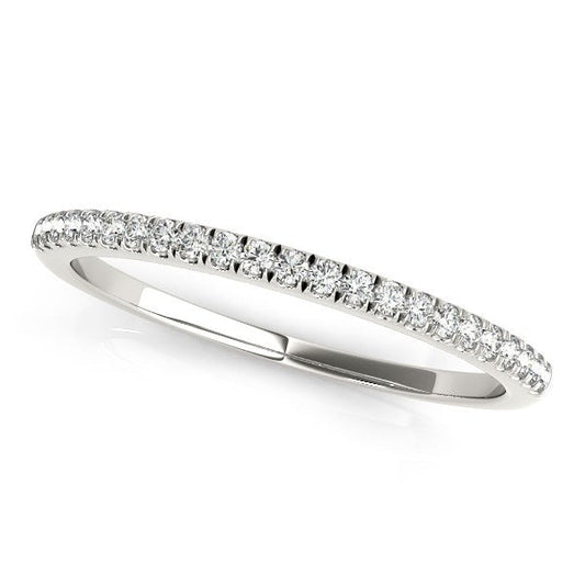 Alliance classique en or blanc 14 carats pavée de diamants (0,125 carat au total)
