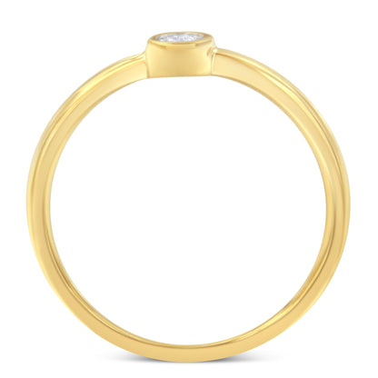 14K Yellow Gold Plated .925 Sterling Silver Miracle Set Diamond Ring (1/20 Cttw, J-K Color, I1-I2 Clarity) - Size 6
