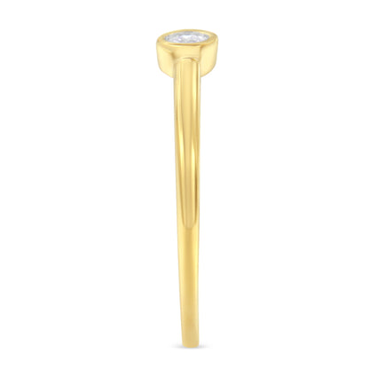 14K Yellow Gold Plated .925 Sterling Silver Miracle Set Diamond Ring (1/20 Cttw, J-K Color, I1-I2 Clarity) - Size 6