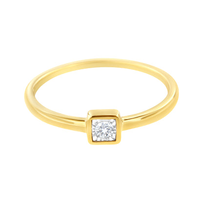 14K Yellow Gold Plated .925 Sterling Silver 1/20 cttw Miracle Set Diamond Promise Ring (J-K Color, I1-I2 Clarity) - Size 6