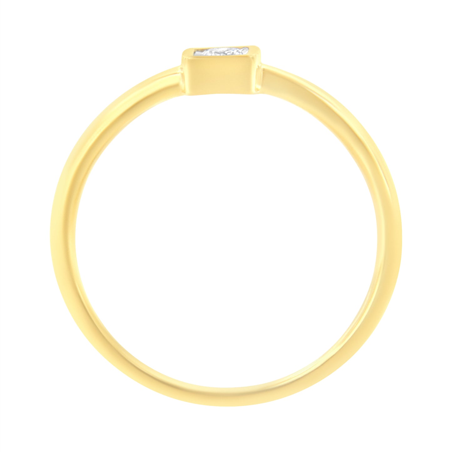 14K Yellow Gold Plated .925 Sterling Silver 1/20 cttw Miracle Set Diamond Promise Ring (J-K Color, I1-I2 Clarity) - Size 6
