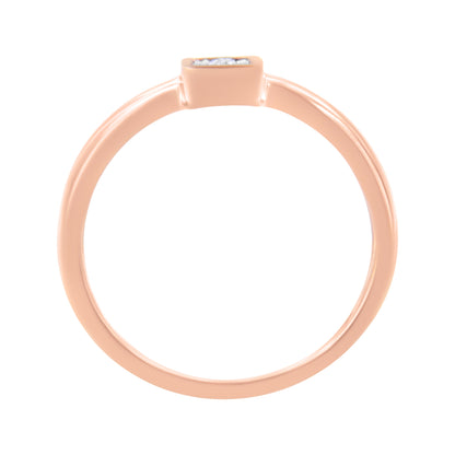 14K Rose Gold Plated .925 Sterling Silver 1/20 cttw Miracle Set Diamond Promise Ring (J-K Color, I1-I2 Clarity) - Size 6