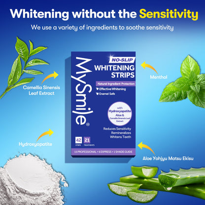 MySmile Teeth Whitening Strips with Natural Ingredients 14 Treatments (Allure)