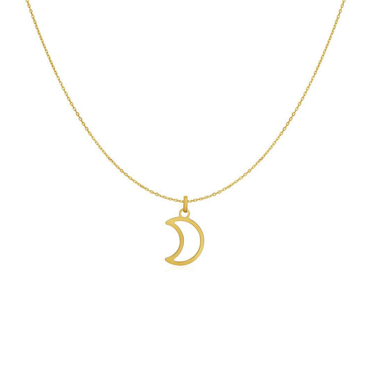 Collier en or jaune 14 carats avec lune