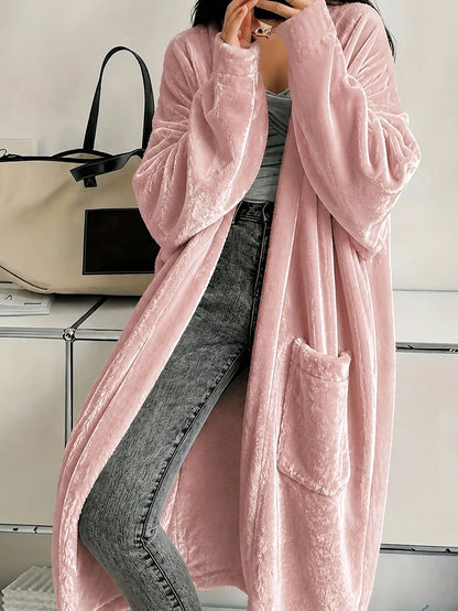2026 European And American Women's Clothing Amazon Independent Site Velvet Long-Sleeve Fashion Casual Coat Cape Jacket