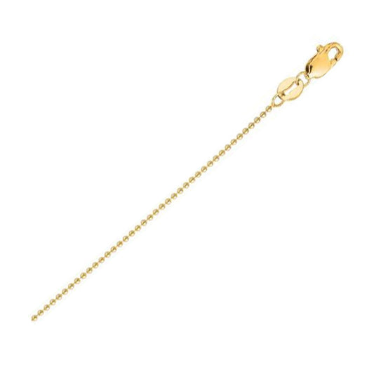 Chaîne billes en or jaune 14 carats (2,50 mm)