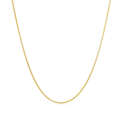 14k Yellow Gold Diamond Cut Round Wheat Chain 0.6mm