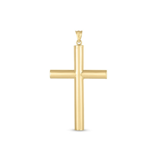 Pendentif croix classique en or jaune 14 carats poli