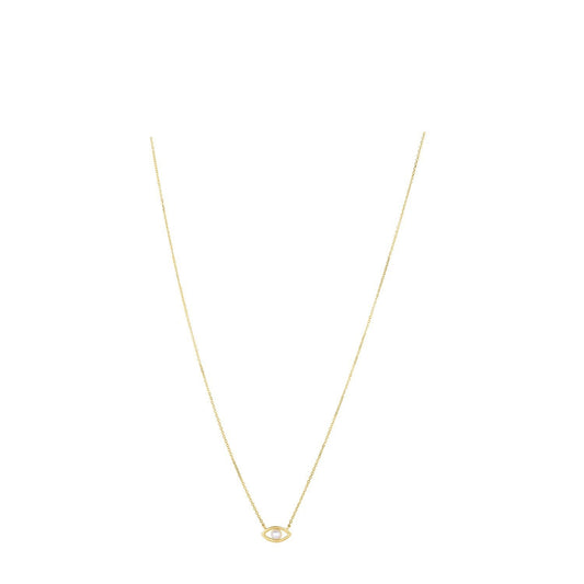 Collier œil de protection en or jaune 14 carats avec perles