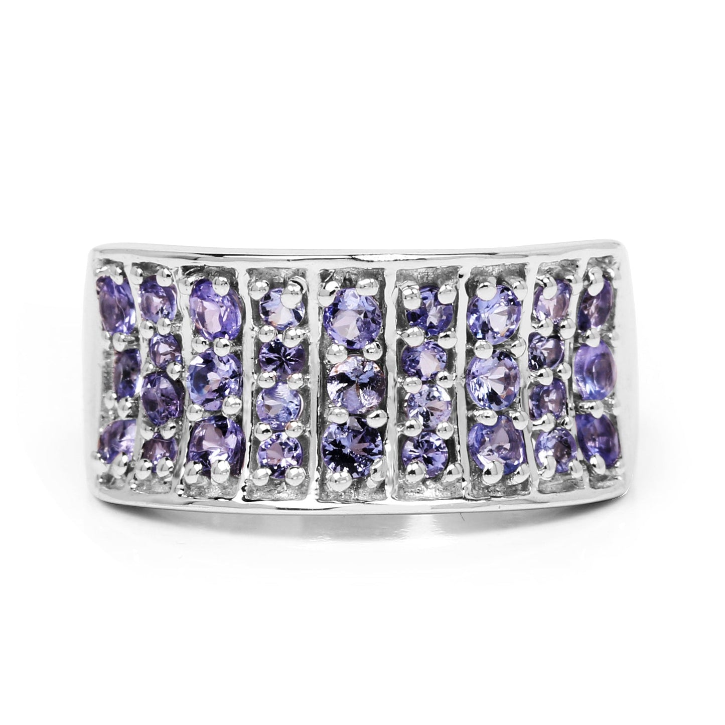 1.23 Carat Genuine Tanzanite .925 Sterling Silver Ring