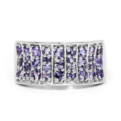 1.23 Carat Genuine Tanzanite .925 Sterling Silver Ring