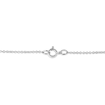 .925 Sterling Silver Prong-Set Diamond Accent Satin Finished Double Circle 18" Pendant Necklace (I-J Color, I1-I2 Clarity)
