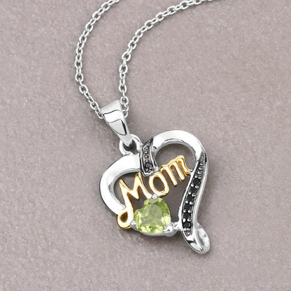 0.49 Carat Genuine Peridot and Black Spinel .925 Sterling Silver Pendant
