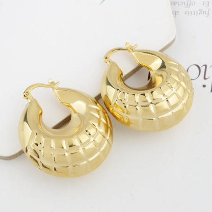 14k Gold Puffy Bamboo Nugget Hoop Earrings (Copy)