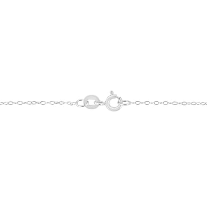 14K White Gold 1/5 Cttw Emerald Shape Solitaire Diamond 18" Pendant Necklace (G-H Color, VS2-SI1 Clarity)