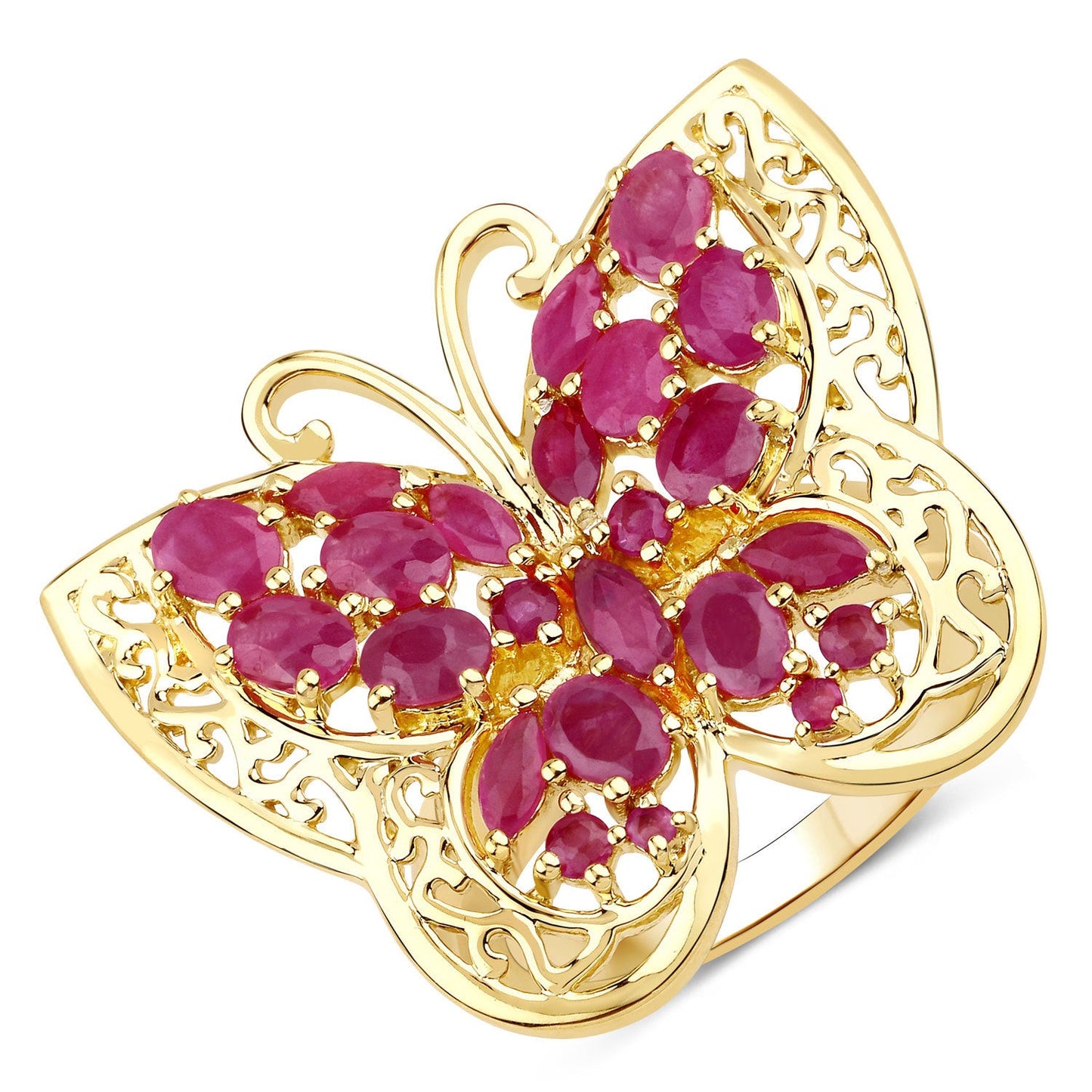 3.08 Carat Genuine Ruby .925 Sterling Silver Ring