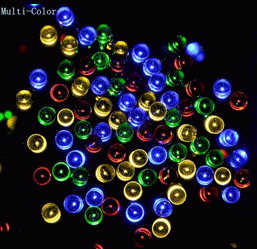 Luces LED solares de cadena para decoración de jardín navideña