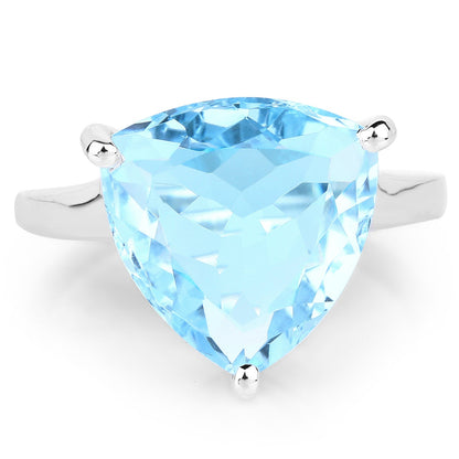 9.00 Carat Genuine Blue Topaz .925 Sterling Silver Ring