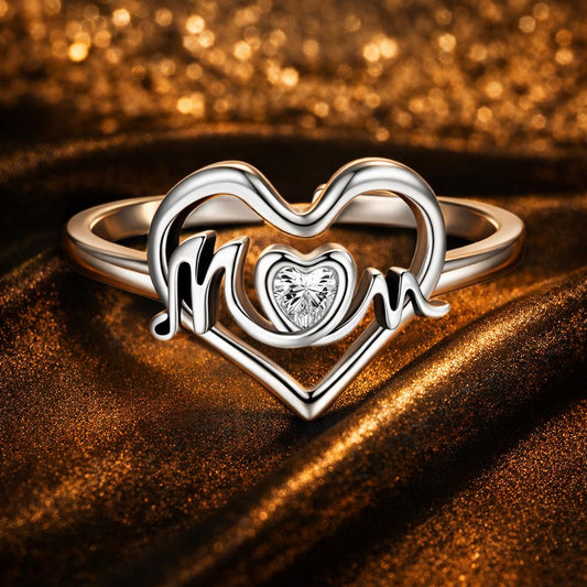 925 Sterling Silver Heart-shaped CZ Ring for Women