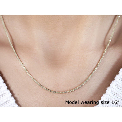 14k Yellow Gold Sparkle Chain 1.5mm