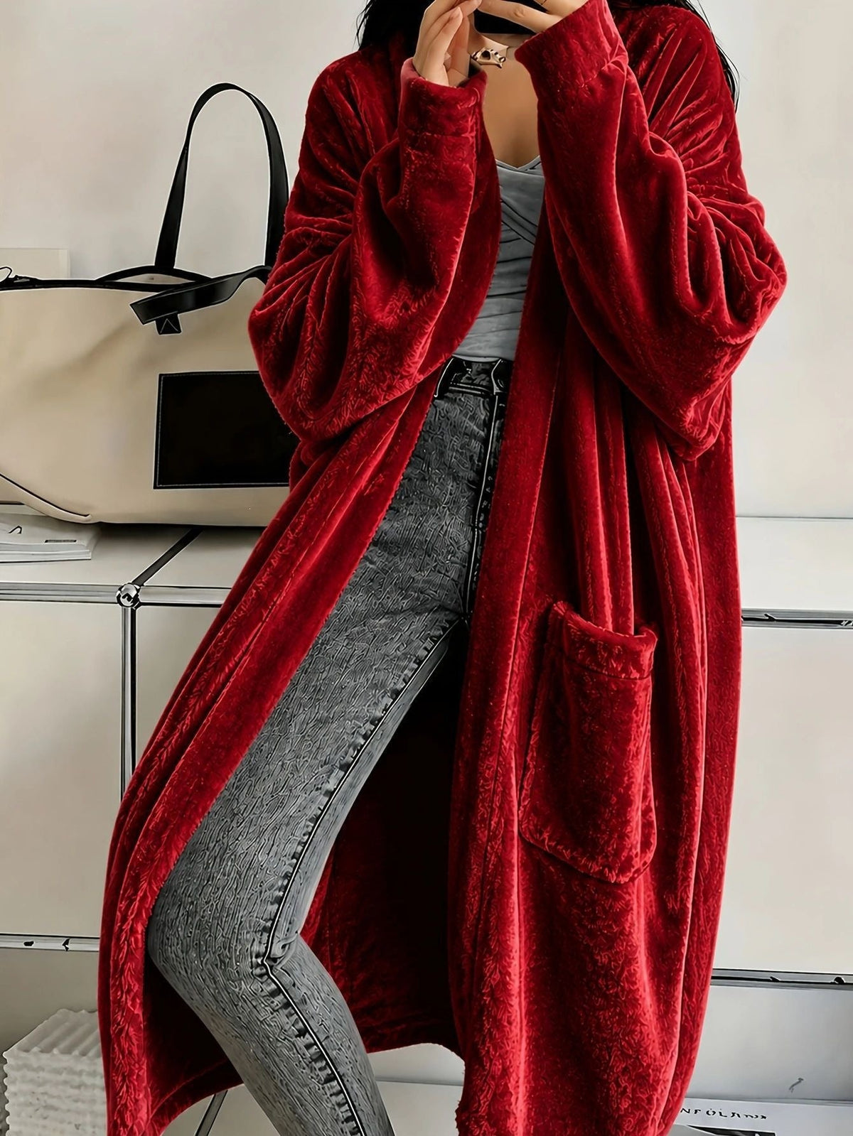 2026 European And American Women's Clothing Amazon Independent Site Velvet Long-Sleeve Fashion Casual Coat Cape Jacket