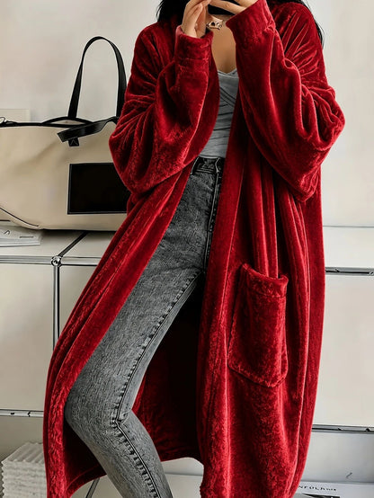 2026 European And American Women's Clothing Amazon Independent Site Velvet Long-Sleeve Fashion Casual Coat Cape Jacket