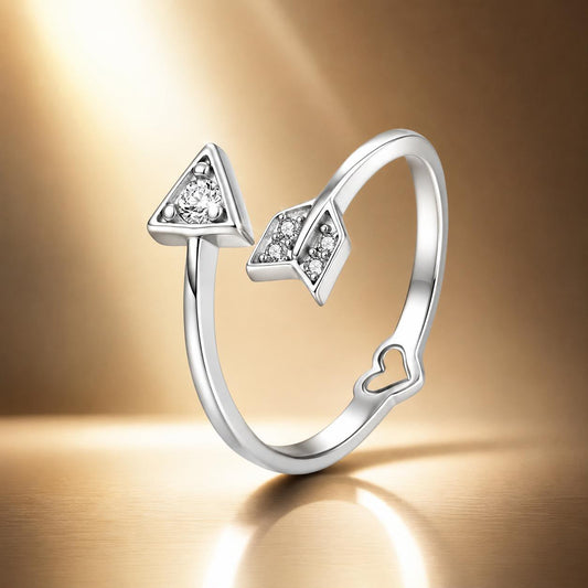 Bagues en argent sterling 925 plaqué or blanc avec pavé de zircone cubique pour femme