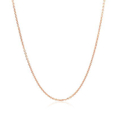 14k Rose Gold Diamond Cut Cable Link Chain 1.1mm